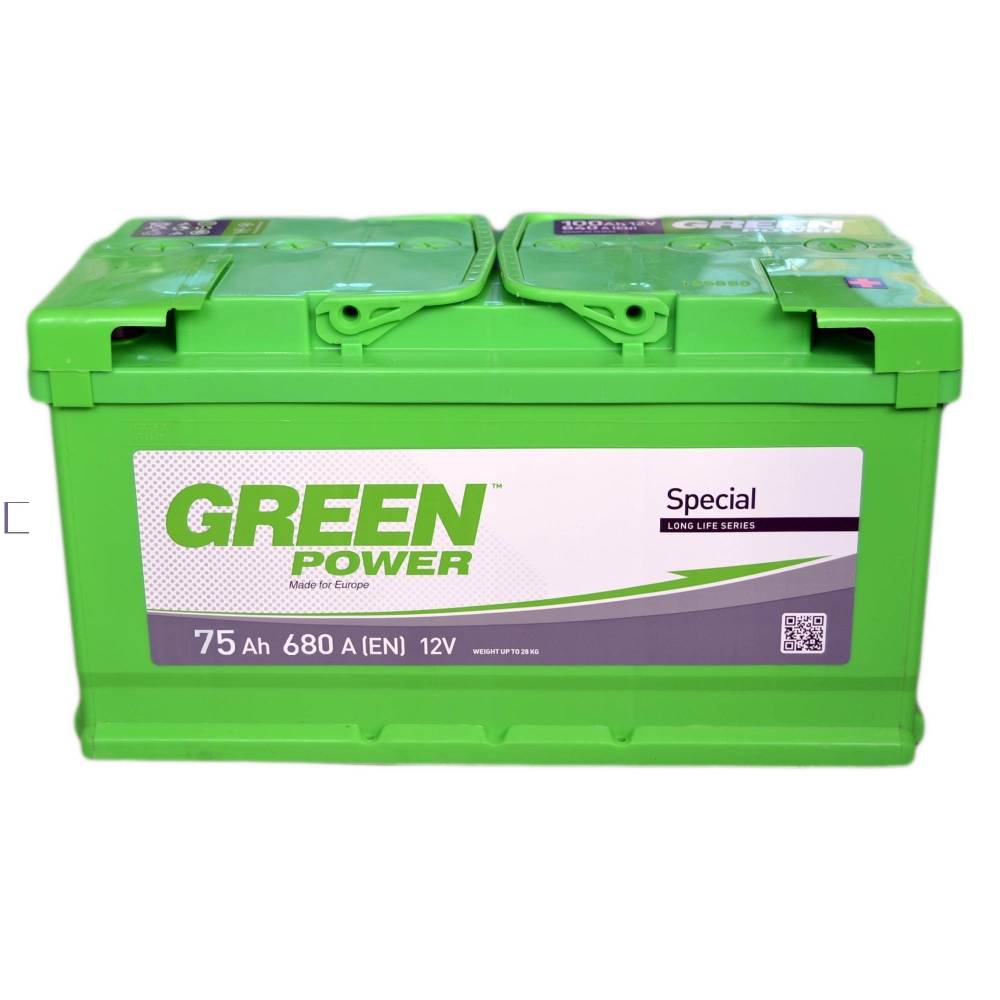 Акумулятор GREEN POWER Standart 75Ah (+/-) (680EN)
